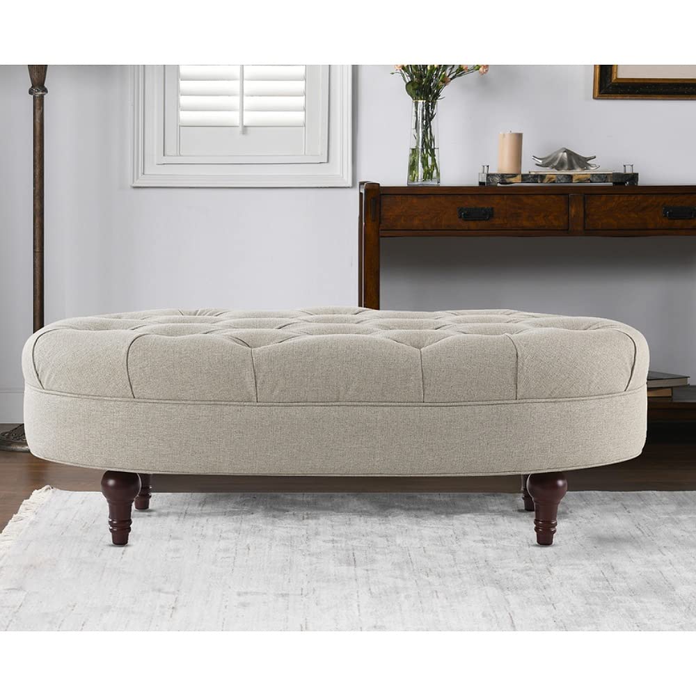 Elyza 2 Seater Fabric Storage Ottoman Bench Sette Pouffe Puffy for Foot Rest - Torque India